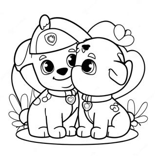 Cute Na Pahina Ng Kulay Ng Mga Tuta Ng Paw Patrol Na Nagmahal 122041-56603