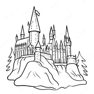 Pahina Ng Kulay Ng Kastilyo Ng Hogwarts Sa Pasko 122143-56677