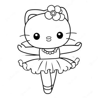 Hello Kitty Ballerina Outline Na Pahina Ng Kulay 122656-57130