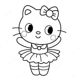 Cute Na Hello Kitty Ballerina Na Pahina Ng Kulay 122657-57134