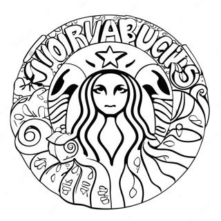 Kaakit Akit Na Pahina Ng Kulay Ng Starbucks Logo 123173-57538