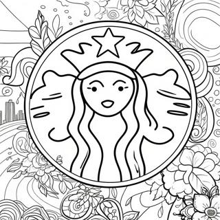 Kaakit Akit Na Pahina Ng Kulay Ng Starbucks Logo 123173-57540