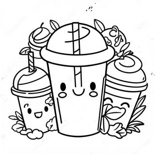 Starbucks Kawaii Coloring Pages