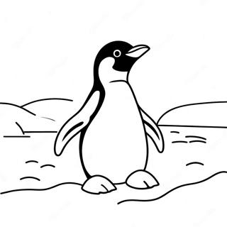 Masayang Penguin Sa Snow Na Pahina Ng Kulay 123429-57733