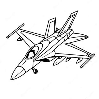 F18 Fighter Jet Na Nasa Labanan Na Pahina Ng Kulay 123585-57854