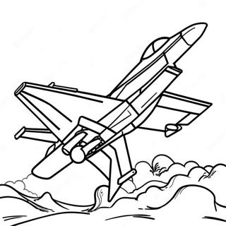 F18 Fighter Jet Na May Pilot Na Pahina Ng Kulay 123588 57868