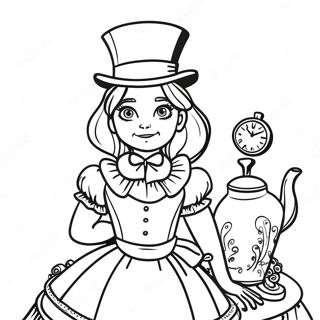 Steampunk Alice Sa Wonderland Coloring Page 123739-57969