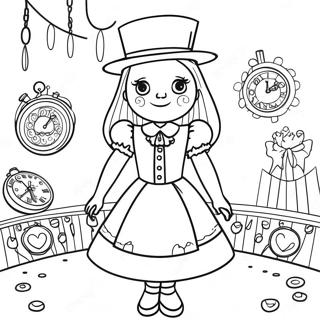 Steampunk Alice Sa Wonderland Coloring Page 123739-57970