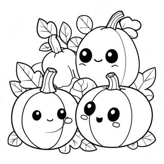 Cute Pumpkin Friends Na Pahina Ng Kulay 123919-58114