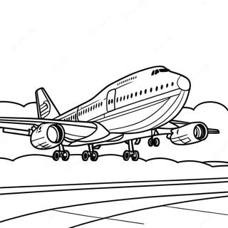 Detalyadong 747 Eroplano Sa Gilid Pahina Ng Kulay 124175 58317