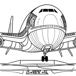 Detalyadong 747 Eroplano Sa Gilid Pahina Ng Kulay 124175 58318