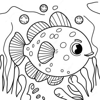 Puffer Fish Sa Coral Reef Na Pahina Ng Kulay 124203 58439