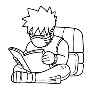 Kakashi Hatake Na Nagbabasa Ng Libro Na Pahina Ng Kulay 124357-58554