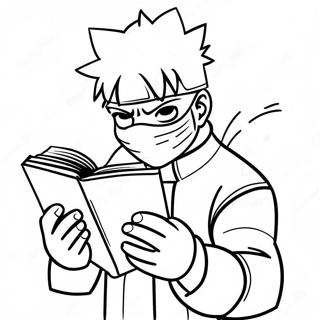 Kakashi Hatake Na Nagbabasa Ng Libro Na Pahina Ng Kulay 124357-58555