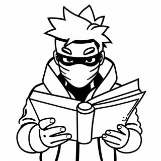 Kakashi Hatake Na Nagbabasa Ng Libro Na Pahina Ng Kulay 124357-58556