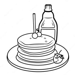 Pahina Ng Kulay Ng Pancakes Na May Syrup 124381-58566