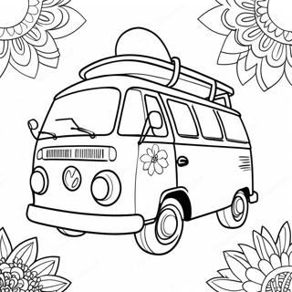 Groovy Hippie Van Na Pahina Ng Kulay 124536-58686