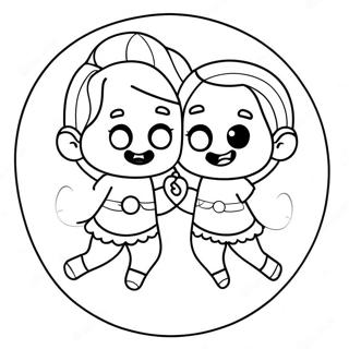 Masayang Mga Tauhan Ng Gemini Na Pahina Ng Kulay 124591-58740