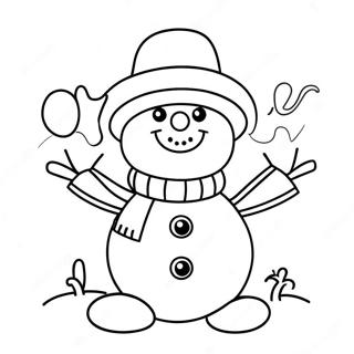 Masayang Snowman Na Pahina Ng Kulay 12460-1601