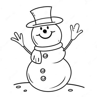 Masayang Snowman Na Pahina Ng Kulay 12460-1602