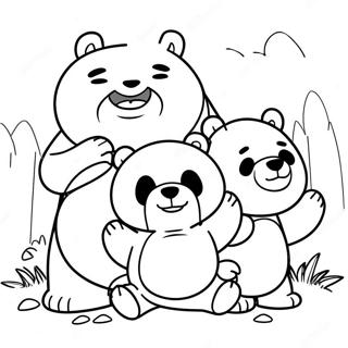 Masayang Pahina Ng Kulay Ng We Bare Bears Mga Pahina Ng Kulay