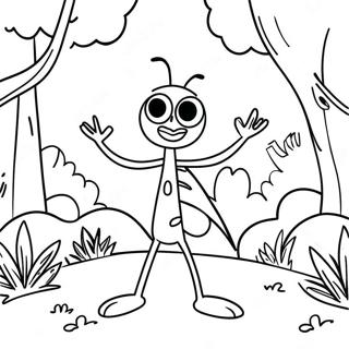 Masayang Forky Sa Maaraw Na Parke Na Pahina Ng Kulay 125259-59254