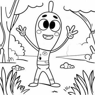 Masayang Forky Sa Maaraw Na Parke Na Pahina Ng Kulay 125259-59255