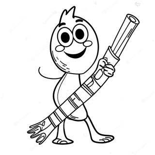 Forky Na Hawak Ang Rainbow Crayon Na Pahina Ng Kulay 125260-59257