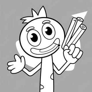 Forky Na Hawak Ang Rainbow Crayon Na Pahina Ng Kulay 125260-59258