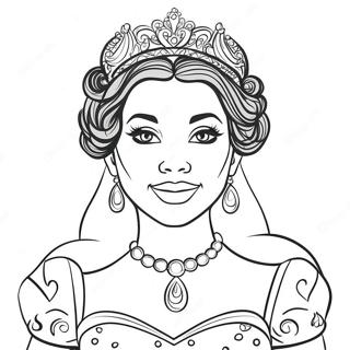 Eleganteng Itim Na Prinsesa Na Pahina Ng Kulay 125283-59266