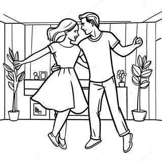 Boyfriend At Girlfriend Na Nagsasayaw Coloring Page 125901-59745