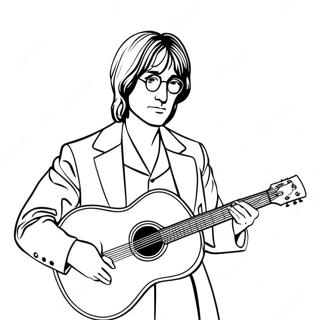 Pahina Ng Kulay Ni John Lennon Na Nagtutugtog Ng Gitara 126704-60374