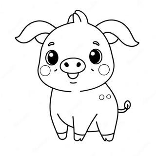 Kawaii Cute Na Baboy Na Pahina Ng Kulay 127706-61271