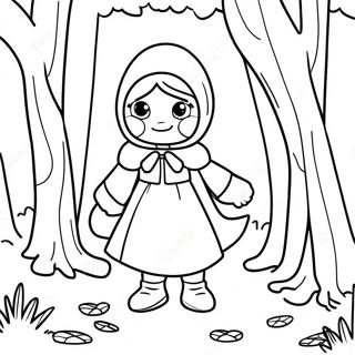 Matapang Na Little Red Riding Hood Sa Gubat Na Pahina Ng Kulay 127812-61362