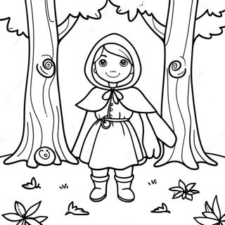 Matapang Na Little Red Riding Hood Sa Gubat Na Pahina Ng Kulay 127812-61363