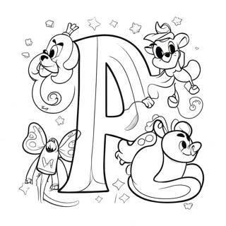 Makulay Na Pahina Ng Kulay Ng Disney Alphabet 128044-61542
