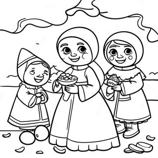 Pahina Ng Kulay Ng Tradisyonal Na Eksena Ng Las Posadas 128174-61642