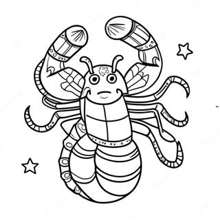 Scorpio Na May Mga Bituin Na Pahina Ng Kulay 128767-62104