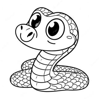 Palakaibigang Cartoon Na Ahas Na May Malalaking Mata Na Pahina Ng Kulay 12941-2831