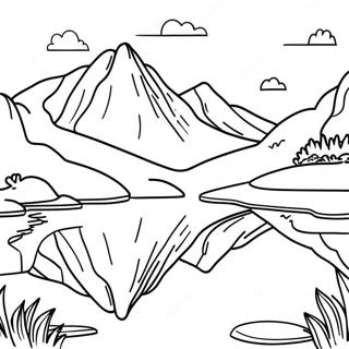 Kulay Ng Mapayapang Pagninilay Sa Lawa Ng Bundok 129661-62799