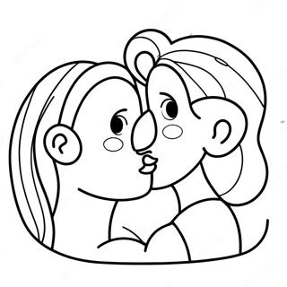 Cute Na Cartoon Na Kulay Ng Pahina Ng Halik 131101 63916