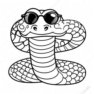 Pahina Ng Kulay Ng Cartoon Rattlesnake Na May Salamin 131463 64201