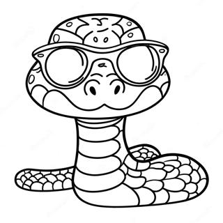 Pahina Ng Kulay Ng Cartoon Rattlesnake Na May Salamin 131463 64204