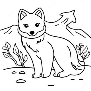 Arctic Fox Mga Pahina Ng Kulay