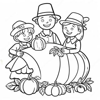 Pahina Ng Kulay Ng Pamilya Ng Pilgrim Para Sa Thanksgiving 132849-65273