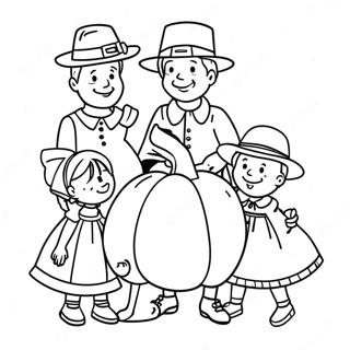Pahina Ng Kulay Ng Pamilya Ng Pilgrim Para Sa Thanksgiving 132849-65274
