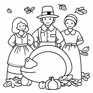 Pahina Ng Kulay Ng Pamilya Ng Pilgrim Para Sa Thanksgiving 132849-65275