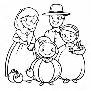 Pahina Ng Kulay Ng Pamilya Ng Pilgrim Para Sa Thanksgiving 132849-65276
