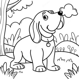 Naglalaro Na Basset Hound Sa Parke Pahina Ng Kulay 133388-65692