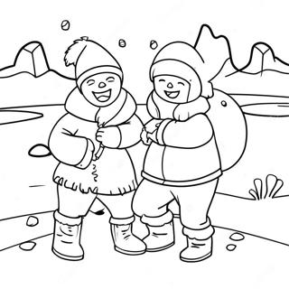 Eskimo Na Namimingwit Sa Yelo Pahina Ng Kulay 133415-65713